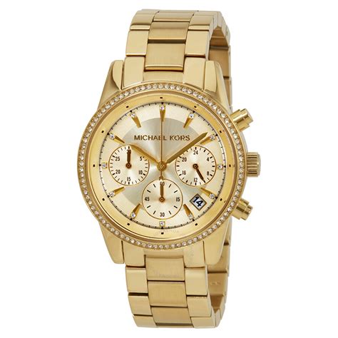 michael kors chronograph damen gold|michael kors small gold watch.